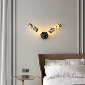 Modern Luxury Stone Wall Lamp Light Luxury Creative and Personalized Living Room Bedside Entryway Showroom Lighting Fixture