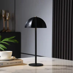 Modern Luxury Wireless Cordless Table Lamp Mushroom Decorative Rechargeable Aluminum Body Battery Touch Control Dimmable