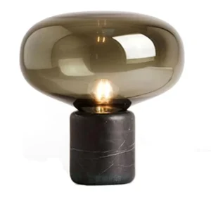 Modern Marble Desk Glass Mushroom Study Designer’s Post Modern Marble Glass Table Lamp