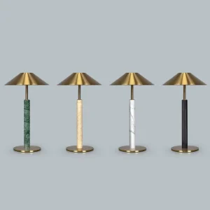 Modern Marble Desk Lamp Rechargeable LED Dimmable Cordless Touch Control Flexible Metal Eco Friendly Luxury Bedroom Table Lamp