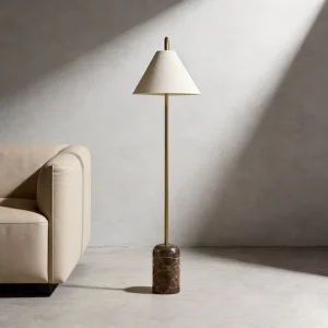 Modern Marble Floor Lamp Minimalist Fabric Standing Light Luxury Living Room Lighting