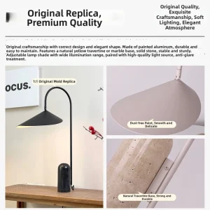 Modern Marble LED Floor Lamp with Stone Shade High End Design for Living Room Bedroom Study