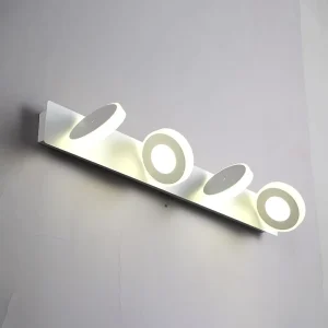Modern Mediterranean Wall Lamp Sconce with LED Mirror Light Adjustable Vanity Light Fixture Remote Control Customizable Size