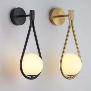 Modern Metal Glass Ball Wall Lamp Nordic Simple Wall Lamps for Living Room Bedroom Bedside Aisle Corridor Staircase Wall Lights