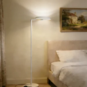 Modern Metal LED Floor Lamp Remote Control Warm White High Brightness Warehouse Use Vertical Table Lamp Dimmable Fabric