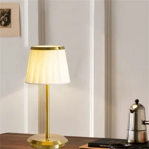 Modern Metal LED Touch Dimmable Table Lamp with Novelty Shade B22 E14 E26 Bulb Base Battery Operated for Home & Living Room