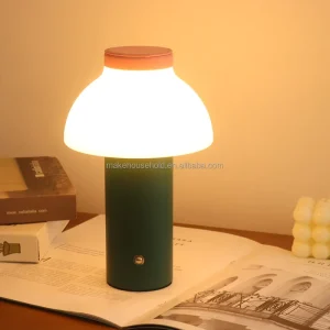 Modern Metal Rechargeable LED Bedside Table Lamp with 3 LED Colors