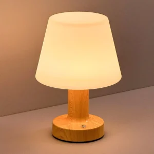 Modern Metal Table Lamp Square Mushroom Design Battery Operated Bedside Night Light
