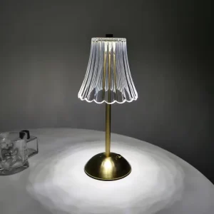Modern Minimalist Acrylic LED Table Lamp Rechargeable Cordless Dimmable Night Light for Office Bedroom