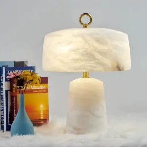 Modern Minimalist Alabaster Table Lamp Creative Bedside Lamp Decor Lighting for Living Room Bedroom and Study