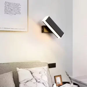 Modern Minimalist Aluminum LED Wall Light for Bedrooms Hotel Rooms Creative Three-Color Design Rotatable Dimmable Bedside Reading