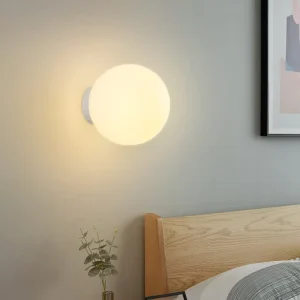 Modern Minimalist Bedroom Wall Lamp LED Light Supports Dimmer Three-color Light PE Material Moon-shaped Shade Bulk Purchase