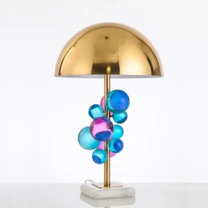 Modern Minimalist Creative Colorful Crystal Decorative Marble Living Room Study Desk Lamp Bedside Table Lamp