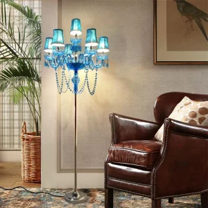 Modern Minimalist Crystal LED Floor Lamp with Crystal Accents Decorative Standing Light for Living Room Bedroom Reading Lighting