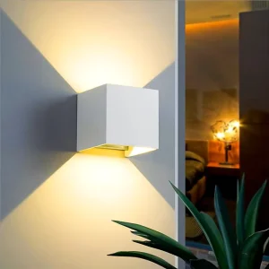 Modern Minimalist Cube LED Wall Light IP65 Waterproof for Outdoor Indoor Bedroom Decor