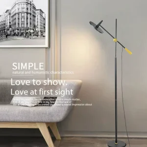 Modern Minimalist Floor Lamp Adjustable Height Rotatable Standing Lamp Gold Metal Floor Lamp for Living Room Bedroom Home Decor