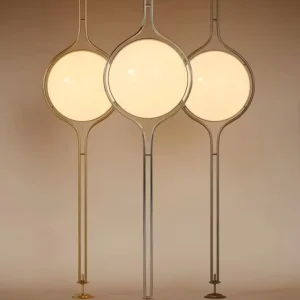 Modern Minimalist Floor-to-Ceiling Spherical Floor Lamp for Hotels and Living Rooms