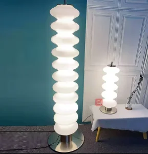 Modern Minimalist Glass LED Floor Lamp with Gourd Shade for Living Room and Bedroom