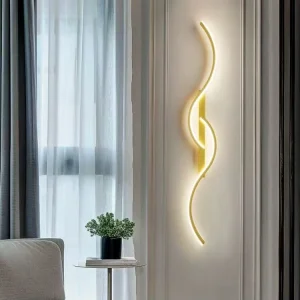 Modern Minimalist Light Luxury Wall Lamp Remote Control Dimmable LED Iron Shade Aluminum Construction for Bedroom Living Room
