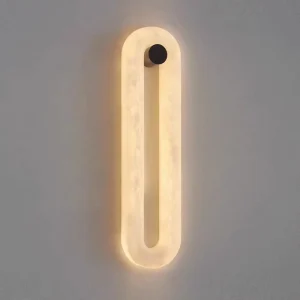 Modern Minimalist Living Room Background Wall Hotel Corridor Bedroom Bedside Copper Natural Marble Wall Lamp
