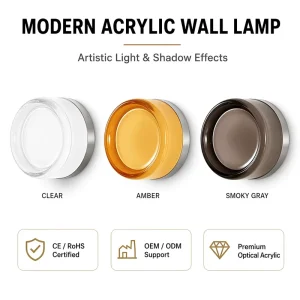 Modern Minimalist Luxury Dimmable LED Wall Lamp with Acrylic Shade and Aluminum Construction