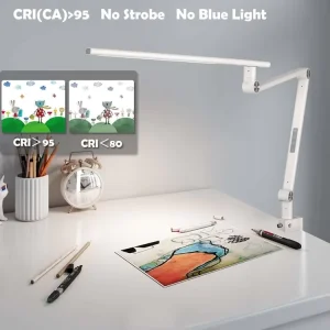Modern Minimalist Nordic Electric Adjustable LED Desk Lamp Crystal Shade Touch Control Dual Light Sources Eye Caring Wide Angle