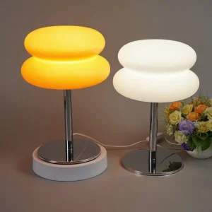 Modern Minimalist Orange White Iron Pc Bedroom Restaurant Decorative Lighting Switch Control Led Table Lamp