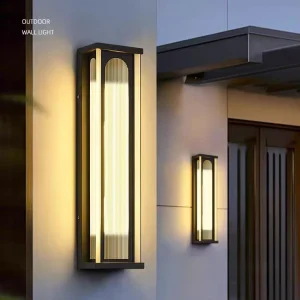 Modern Minimalist Outdoor Wall Lamp Small Courtyard Villa Waterproof Solar Garden Column Long Wall Lamp