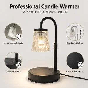 Modern Minimalist PC+Metal Telescopic Adjustable Ambient Lighting Aromatherapy Melting Candle Lamp Table