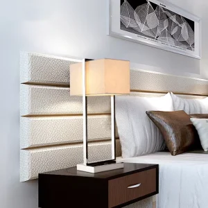 Modern Minimalist Stainless Steel Bedside Decorative Table Lamp 220V for Living Rooms Hotel Lobbies Clubs Commercial Projects