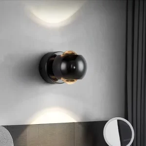 Modern Minimalist Wall Lamp Nordic Aluminum Sconce for Hotel LivingBackground Bedroom Art Decor Glass Shade Wall Light