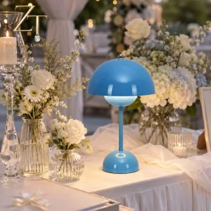 Modern Multi color Metal D18*H31cm Acrylic Desk Lamp for Romantic Wedding Room Bedside Decorative Lighting