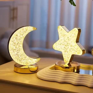 Modern Night Light Touch Control Battery Rechargeable Cordless Restaurant Crystal Led Table Lamp