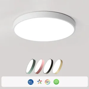 Modern Nordic ABS Plastic LED Ceiling Lamp 12W Color-Changing Remote Control IP33 Surface Mount Living Room