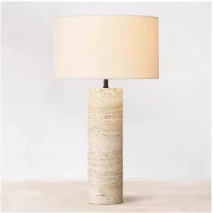 Modern Nordic Design LED Table Lamp Travertine Luxury Mushroom Style Bedside Reading Desk Home Hotel Restaurants Room Lighting