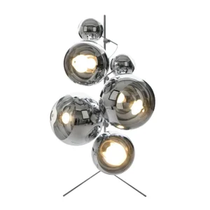 Modern Nordic Design Standing Floor Lamp with Mirror Ball Glass Shade