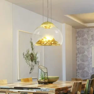 Modern Nordic LED Ceiling Lamp Silver Mountain Glass Base IP44 for Restaurant Bar Living Room