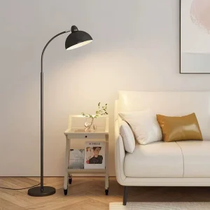 Modern Nordic Luxury Aluminum LED Eye Protection Floor Lamp with Adjustable Arc and Metal Shade for Living Room Bedroom Study