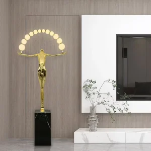 Modern Nordic Minimalist LED Floor Lamp Hotel Living Room Corner Resin Sculpture Art Decoration Designer Standing Lights