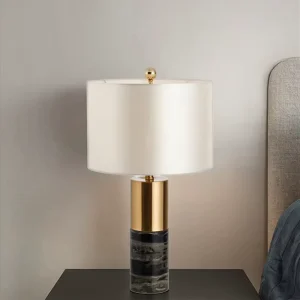 Modern Nordic Smart LED Desk Lamp Flexible Touch Dimming Minimalist Iron Body Fabric Shade Hotel Office Bedroom AC Power Supply