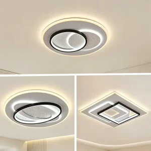 Modern Nordic Style Smart Ceiling Lamp 104W Acrylic Remote-Controlled Dimming Round LED Ceiling Light