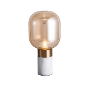 Modern Nordic Table Lamp Luxury White Black Marble Glass Desktop Lamp Hotel Bedroom Home Decoration Light Luxury Table Lamp