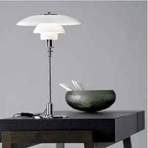 Modern Nordic style LED desk lamp with metal and glass lampshade dimmable suitable for living room and bedroom Sofa Office Villa