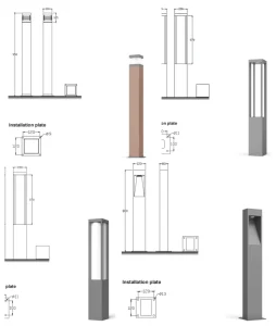 Modern Outdoor Bollard Lamp Walkway Pathway Lantern Villa Modern Outdoor Bollard Lamp Pathway