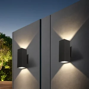 Modern Outdoor Double Head LED Wall Lamps Square IP65 Waterproof Aluminum Housing 6W Black Grey Warm Cold White LED Garden