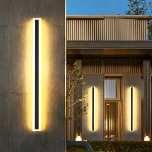 Modern Outdoor LED Linear Wall Light IP65 Stainless Steel Garden LED Long Strip Lamp Water-Proof with Stainless Steel Base