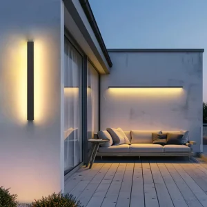 Modern Outdoor LED Wall Lamp IP65 Waterproof Warm White 3500K 4100K 6000K 9W Linear Light Tuya APP Control for Garden Decor Long