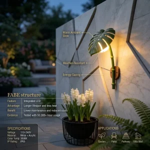 Modern Outdoor PC LED Wall Lamp 3500K Warm White 1200 Lumens Waterproof IP65 for Gardens & Courtyards