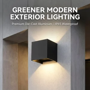Modern Outdoor Staircase Garden Waterproof Black White Square High Brightness Aluminum LED Wall Lights