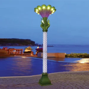 Modern Peacock Decorative Street Lamp IP65 Bollard Pole Outdoor Waterproof LED Garden Light
